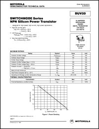 datasheet for BUV20 by ON Semiconductor