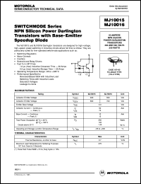 datasheet for MJ10016 by ON Semiconductor