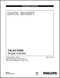 datasheet for 74LVC1G04GW by Philips Semiconductors