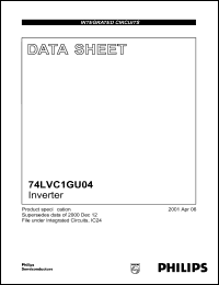 datasheet for 74LVC1GU04GW by Philips Semiconductors