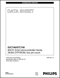 datasheet for P83C748EBDDB by Philips Semiconductors