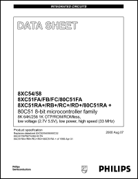 datasheet for P87C58SBPN by Philips Semiconductors