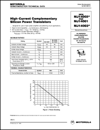 datasheet for MJ14003 by ON Semiconductor