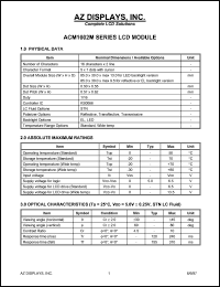 datasheet for ACM1602M-NEYD-T by 