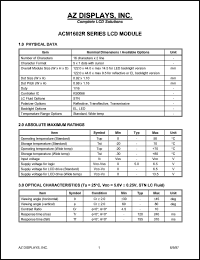 datasheet for ACM1602R-NEGS-T by 