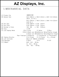 datasheet for AGM1212D-FLFBW-T by 