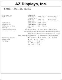 datasheet for AGM1264D-MEYTS-T by 