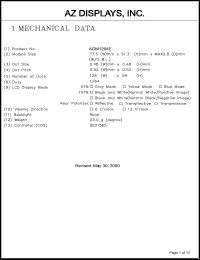 datasheet for AGM1264E-RNBTS-T by 