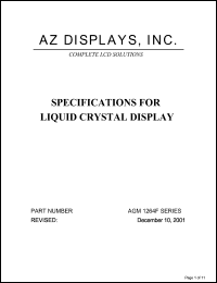 datasheet for AGM1264F-RLFD-T by 