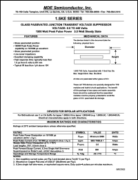 datasheet for 1.5KE6.8 by 