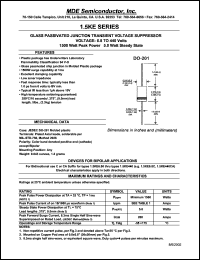 datasheet for 1.5KE7.5A by 