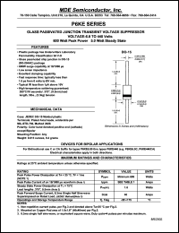 datasheet for P6KE100A by 