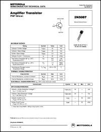 datasheet for 2N5087 by ON Semiconductor