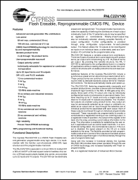 datasheet for PALC22V10D-25PI by Cypress Semiconductor