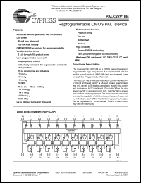 datasheet for PALC22V10B-15JI by Cypress Semiconductor
