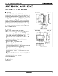 datasheet for AN7190NZ by Panasonic - Semiconductor Company of Matsushita Electronics Corporation