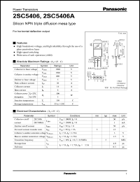 datasheet for 2SC5406A by Panasonic - Semiconductor Company of Matsushita Electronics Corporation