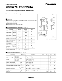 datasheet for 2SC5270 by Panasonic - Semiconductor Company of Matsushita Electronics Corporation