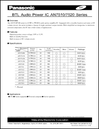 datasheet for AN7513S by Panasonic - Semiconductor Company of Matsushita Electronics Corporation
