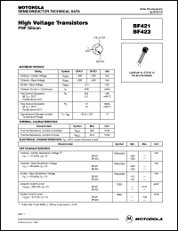 datasheet for BF421ZL1 by ON Semiconductor