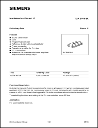 datasheet for TDA6160-2X by Infineon (formely Siemens)