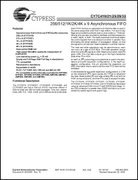 datasheet for CY7C43315PI by Cypress Semiconductor