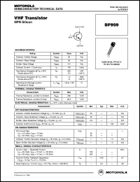 datasheet for BF959RL1 by ON Semiconductor