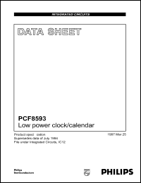 datasheet for PCF8593P by Philips Semiconductors