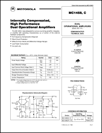 datasheet for MC1458P1 by ON Semiconductor