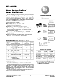datasheet for MC14016BCP by ON Semiconductor