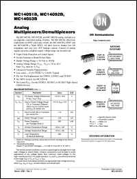 datasheet for MC14051BCP by ON Semiconductor