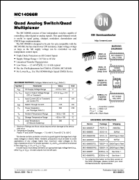 datasheet for MC14066BCP by ON Semiconductor