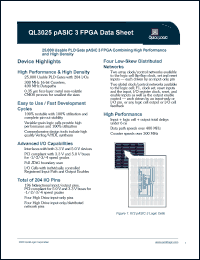 datasheet for QL3025-0PQ208C by 