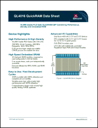 datasheet for QL4016-0PF100I by 