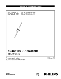 datasheet for 1N4001ID by Philips Semiconductors