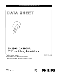 datasheet for 2N2905A by Philips Semiconductors