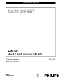 datasheet for 74ALS86D by Philips Semiconductors