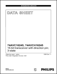 datasheet for 74AVC16245DGG by Philips Semiconductors