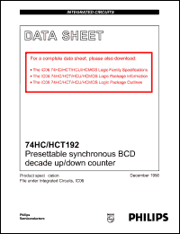 datasheet for 74HC/HCT192 by Philips Semiconductors
