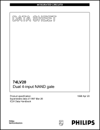 datasheet for 74LV20PW by Philips Semiconductors