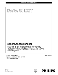 datasheet for P83C550EFAA by Philips Semiconductors