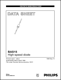 datasheet for BAS15 by Philips Semiconductors