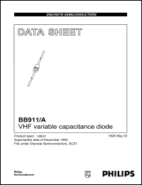 datasheet for BB911/A by Philips Semiconductors