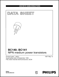 datasheet for BC140 by Philips Semiconductors