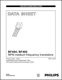 datasheet for BF494 by Philips Semiconductors