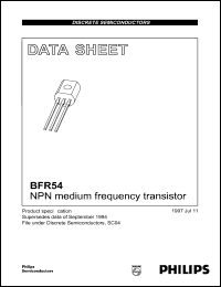 datasheet for BFR54 by Philips Semiconductors
