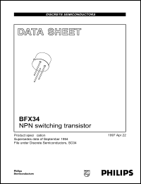 datasheet for BFX34 by Philips Semiconductors
