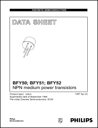datasheet for BFY50 by Philips Semiconductors