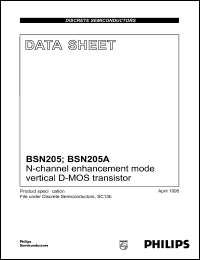 datasheet for BSN205A by Philips Semiconductors