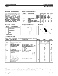 datasheet for BT138F-800 by Philips Semiconductors
